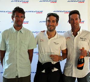 Mascalzone Latino, Jr. (From left to right: Stefano Campialini, Achille Onorato, Malcolm Page) photo copyright 2014 JOY | IM20CA taken at  and featuring the  class