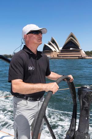 Manouch Moshayedi - owner/skipper of the US supermaxi - RIO 100 during offshore training session before the Boxing Day Rolex Sydney to Hobart race photo copyright Andrea Francolini http://www.afrancolini.com/ taken at  and featuring the  class