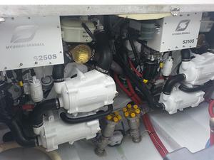 The Sunrunner 37 was repowered with twin Hyundai SeasAll S250 diesel engines. photo copyright Freddy Foote taken at  and featuring the  class