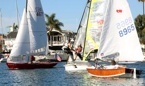 The Gibbs' 49er breezes through a pair of rivals photo copyright Rich Roberts taken at  and featuring the  class