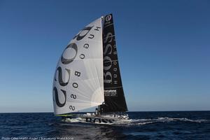 01/01/2015, Barcelona (ESP), Barcelona World Race 2014-15, First Day at Sea, Hugo Boss (Alex Thomson, Pepe Ribes). photo copyright Gilles Martin-Raget / Barcelona World Race taken at  and featuring the  class