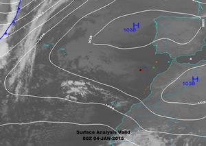 Weather Forecast 04/01/2015: The moderate E'ly flow out of Gibraltar and across the Gulf of Cadiz is easing and forecast to become light and variable today. A new high pressure which will develop north of Madeira later today and tomorrow will slowly reestablish N/NE trade winds north of the Canary Islands. Meteo JAN 4, 2015 07:21 photo copyright Barcelona World Race http://www.barcelonaworldrace.org taken at  and featuring the  class