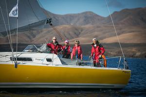 Motivated crew on the French Pogo 40, Bingo photo copyright Puerto Calero/James Mitchell taken at  and featuring the  class