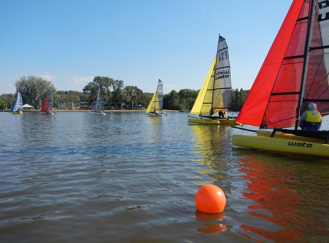 More drifting - Weta Regatta, February 2014, Canberra, Australia © Miranda Powrie