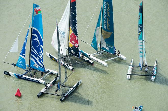 Day four of the Extreme Sailing Series regatta being sailed in Singapore. 23/2/2014 © Chris Cameron/ETNZ http://www.chriscameron.co.nz