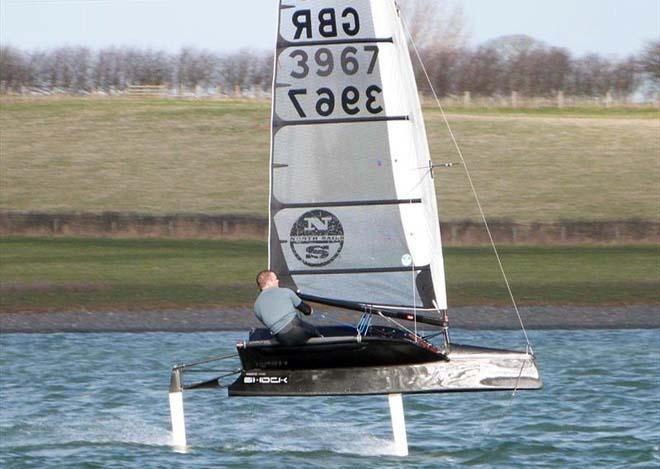 Chris Draper (International Moth) during the John Merricks Tiger Trophy at Rutland Water ©  Alan Gillard