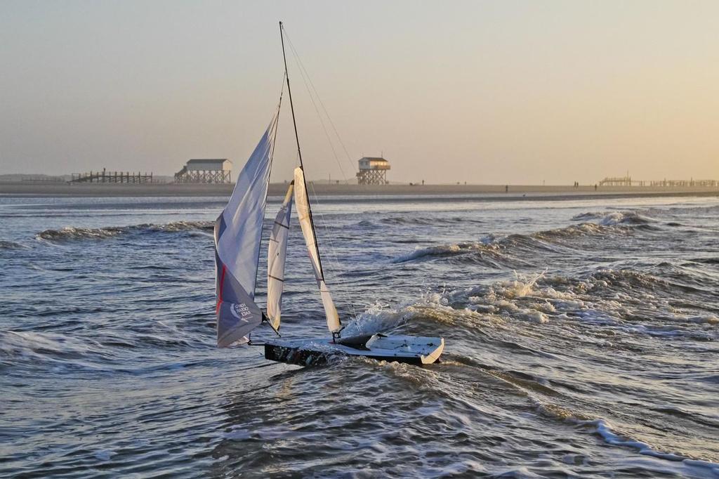 Surfing under gennaker on the North Sea - Volvo Ocean Race 2014 - Volvo Ocean 65 with gennaker, radio controlled photo copyright stockmaritime.com taken at  and featuring the  class