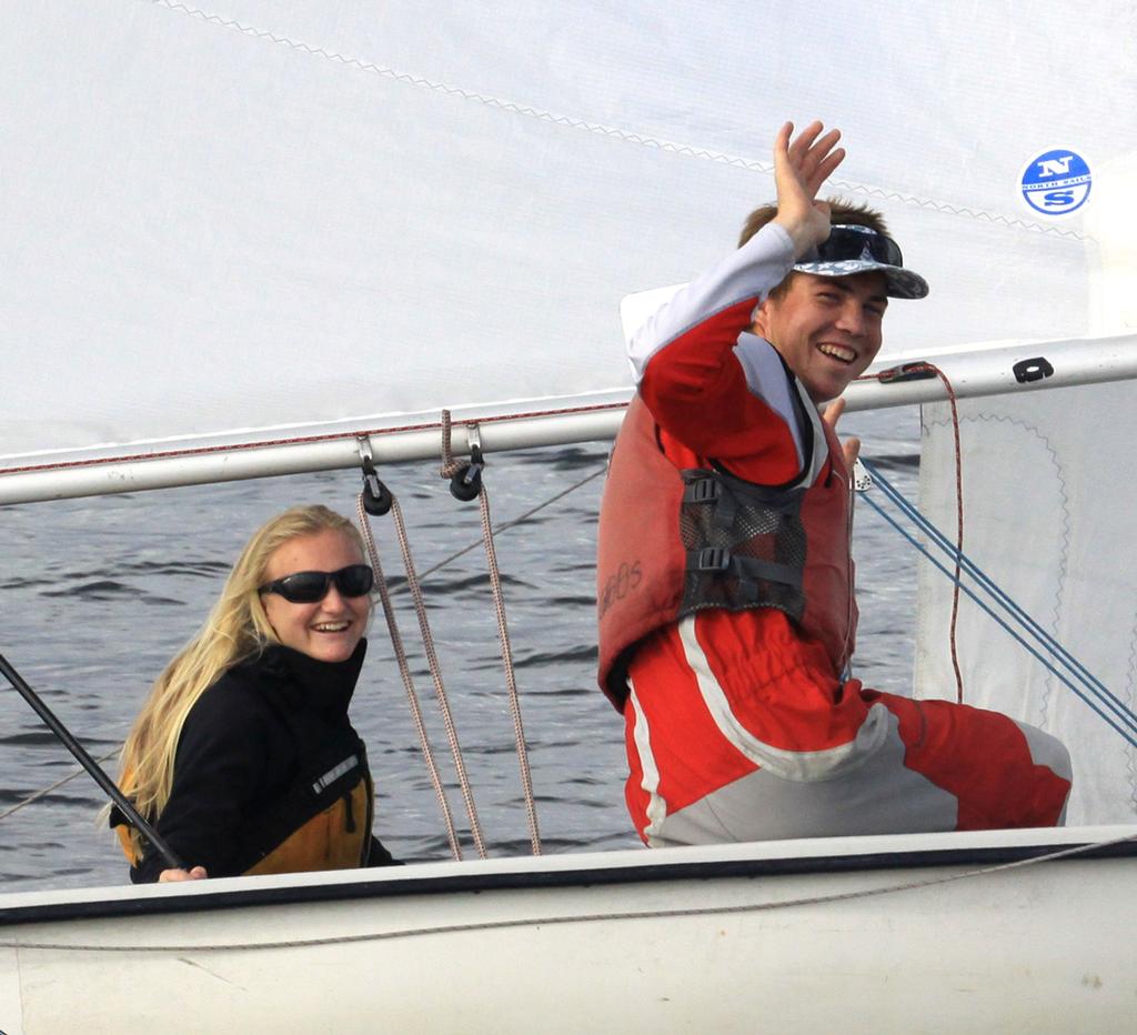 Riley Gibbs and crew Dot Obel celebrate their comeback victory  - SCYA Manning Regatta and Shadden Series 2014 Day two photo copyright Rich Roberts taken at  and featuring the  class