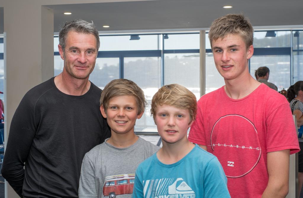 The Hamilton family at the Crown Series prizegiving today, left to right Stuart Hamilton and sons Hugo, Rupert and Silas. - 10th Crown Series Bellerive Regatta photo copyright Andrew Viney taken at  and featuring the  class