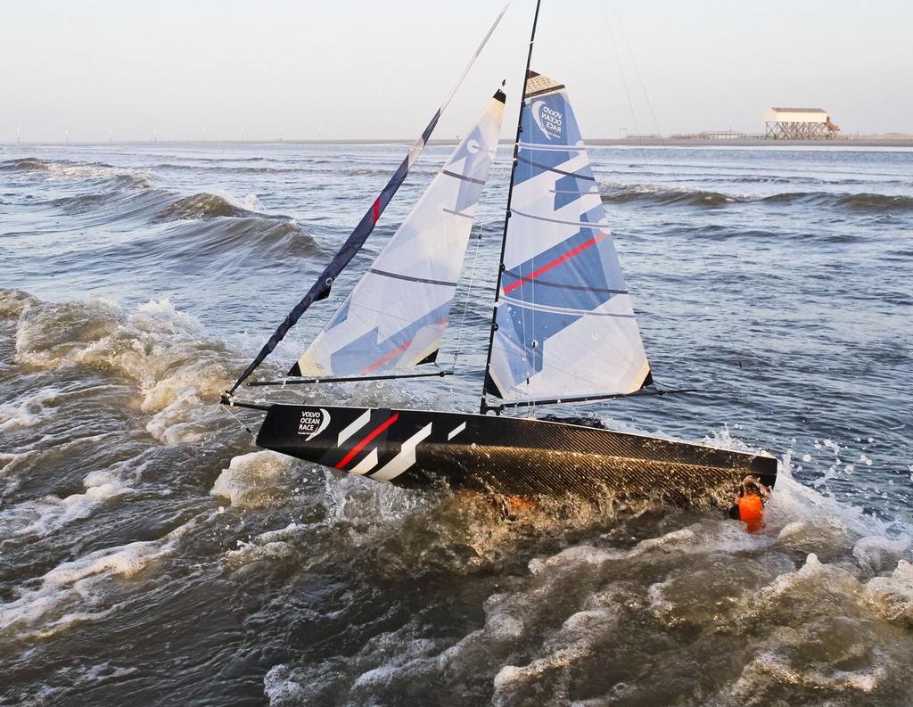 Ocean-going: In the breakwater of the North Sea - Volvo Ocean Race 2014 - Volvo Ocean 65 with gennaker, radio controlled photo copyright stockmaritime.com taken at  and featuring the  class