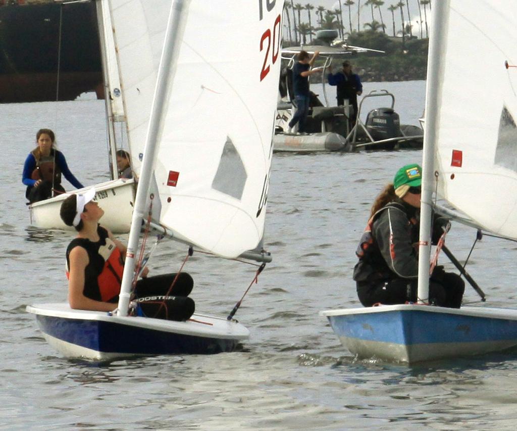 Sawyer Gibbs (l.) of ABYC won the last race to win Laser Radials  - SCYA Manning Regatta and Shadden Series 2014 Day two photo copyright Rich Roberts taken at  and featuring the  class