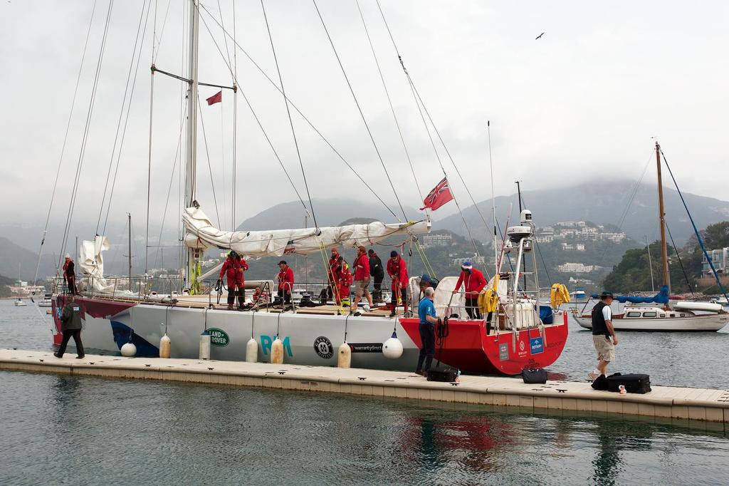 CLIPPER pitstop in Hong Kong. GREAT Britain arrives at RHKYC Middle Island.  
 photo copyright Guy Nowell http://www.guynowell.com taken at  and featuring the  class
