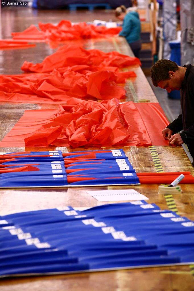 Spinnaker panels being assembled at North Sails photo copyright North Sails http://www.northsails.com/ taken at  and featuring the  class