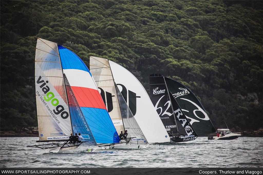 Rag and Famish leads the bunch - JJ Giltinan Trophy, 2014 - Day 2 photo copyright Beth Morley - Sport Sailing Photography http://www.sportsailingphotography.com taken at  and featuring the  class
