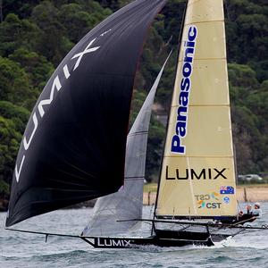 Lumix was the early leader of  first race - JJ Giltinan Trophy, 2014 - Day 1 photo copyright Frank Quealey /Australian 18 Footers League http://www.18footers.com.au taken at  and featuring the  class