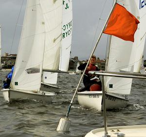 Sean Segerblom (r. and below) had to restart the first race but remained in contention for  Shadden Series championship  with Riley Gibbs (DRYC-7)  - SCYA Manning Regatta and Shadden Series photo copyright Rich Roberts taken at  and featuring the  class