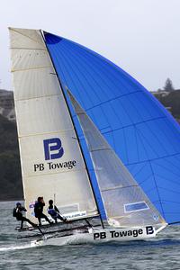 PB Towage from Queensland - JJ Giltinan Trophy, 2014 - Day 1 photo copyright Frank Quealey /Australian 18 Footers League http://www.18footers.com.au taken at  and featuring the  class