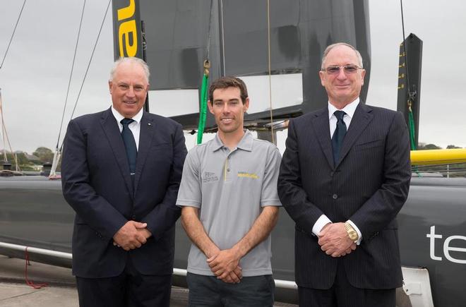 Iain Murray, Team Australia skipper, Matt Belcher and Sandy Oatley - Team Australia launch - Sydney - Thursday, March 6, 2014 ©  Andrea Francolini Photography http://www.afrancolini.com/