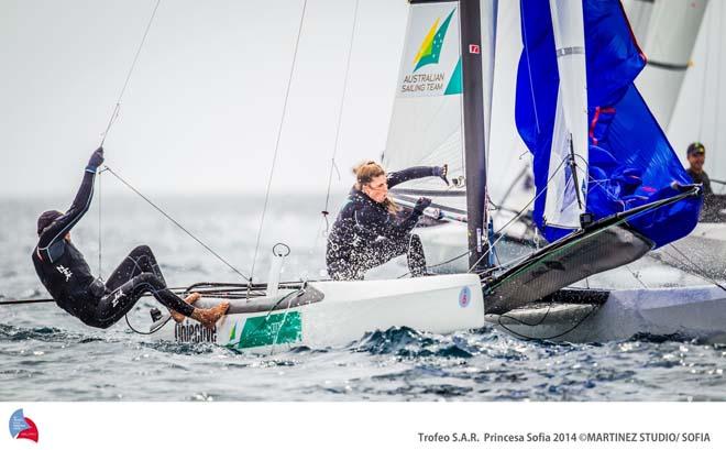 Jason Waterhouse and Lisa Darmanin (AUS), Nacra 17 - 2014 ISAF Sailing World Cup Mallorca ©  Pedro Martinez/MartinezStudio/Sofia http://www.trofeoprincesasofia.org/