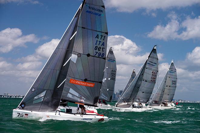 Start for the Melges 24 fleet  - Bacardi Cup 2014 © BNSW/Cory Silken