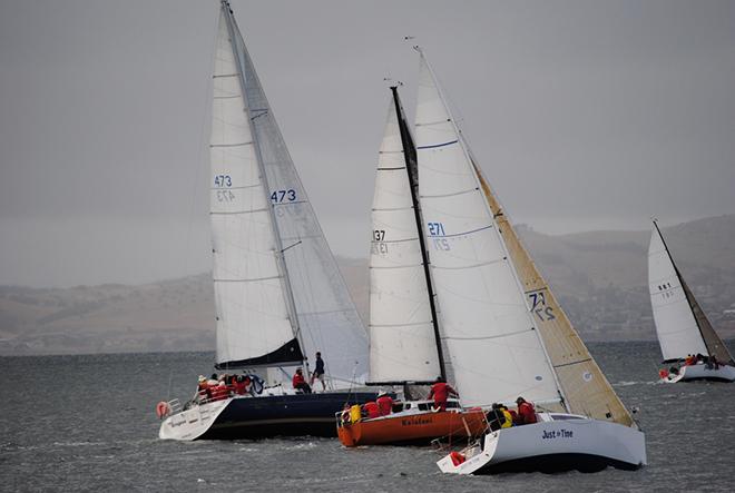 Group B yachts at the start of yesterday’s final Combined Clubs Long Race Series.  Birngana (sail number 473) won the race on corrected time © Peter Campbell