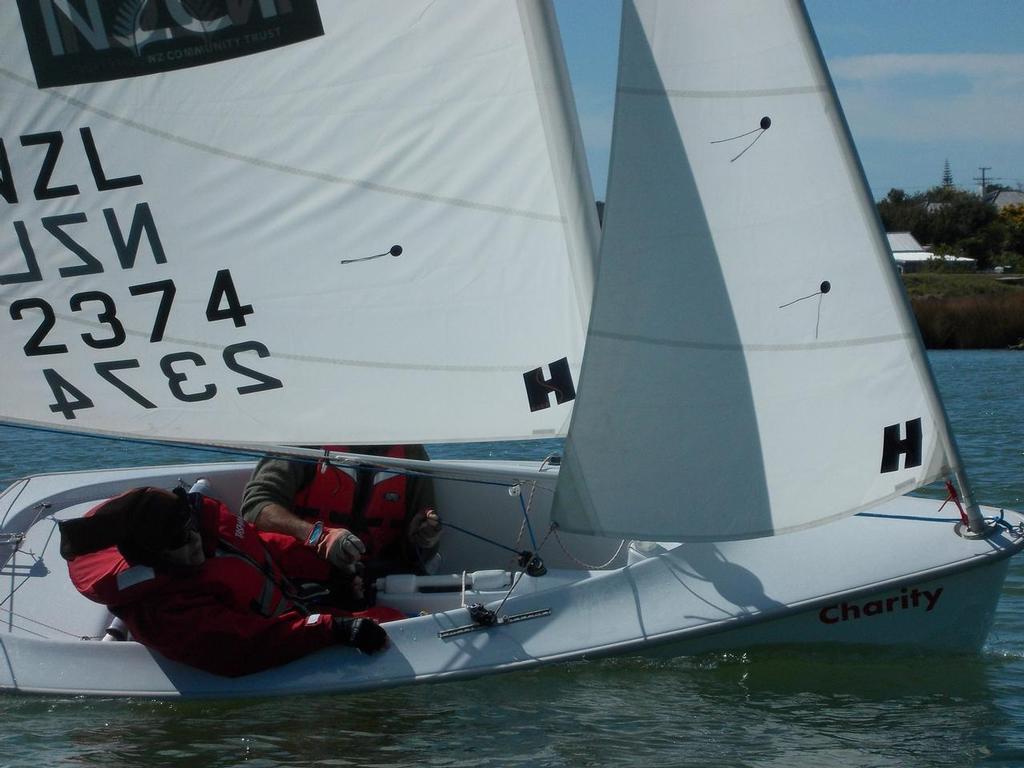 303 double winners Genevieve McLachlan and Darrell Smith - 2014 Hansa Class Nationals, Waitara © Wayne Holdt