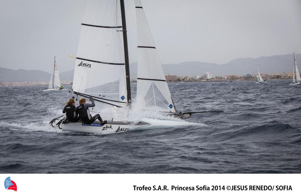 Gemma Jones and Jason Saunders Nacra 17, on Day 3 of the ISAF Sailing World Cup Palma photo copyright  Trofeo S.A.R. Princesa Sofia / Jesus Renedo http://www.trofeoprincesasofia.org/ taken at  and featuring the  class