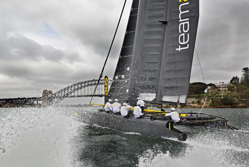 First sail - Team Australia launch - Sydney - Thursday, March 6, 2014 photo copyright  Andrea Francolini Photography http://www.afrancolini.com/ taken at  and featuring the  class