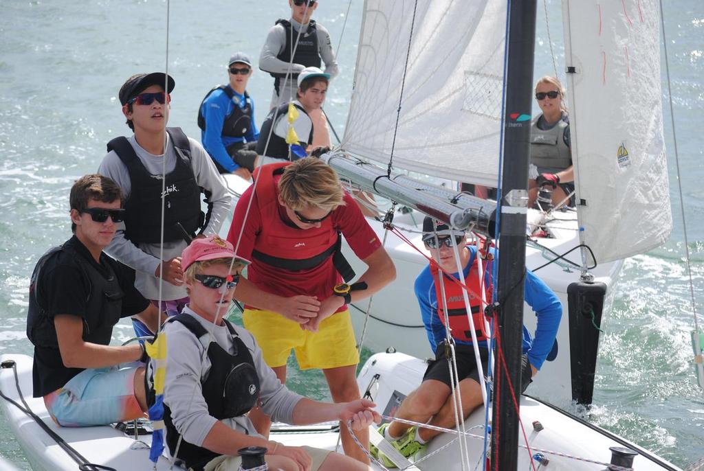 Kristin School A - with coach Alex Burrow - HARKEN Schools Regatta © YTP Media