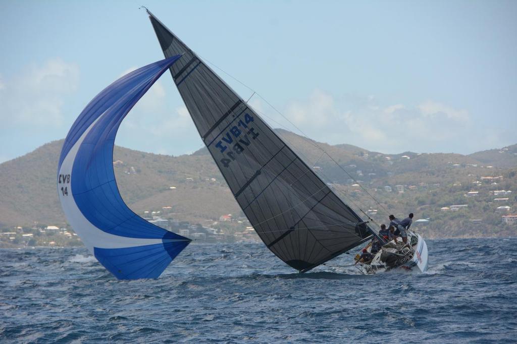 Gusts to 30-knots made sailing challenging for the BVI’s Chris Haycraft on his Sirena 38, Pipedream - St. Thomas International Regatta © Dean Barnes