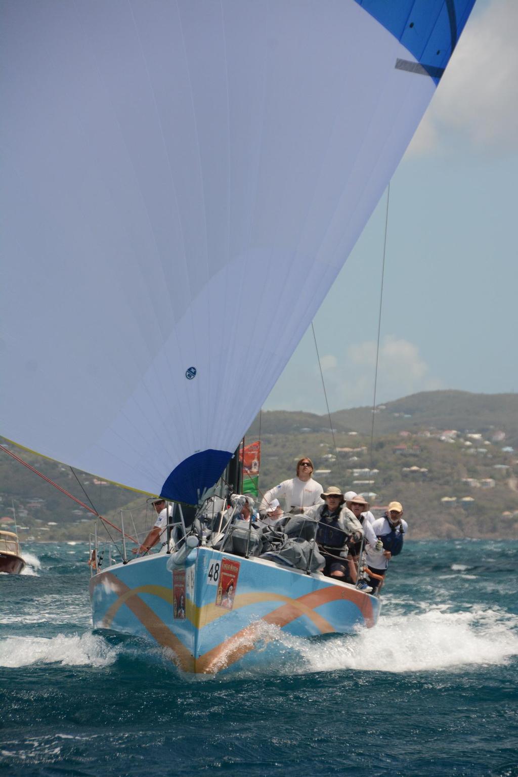 The USA’s Rick Wesslund driving his J/122, El Ocaso, fast downwind - St. Thomas International Regatta © Dean Barnes