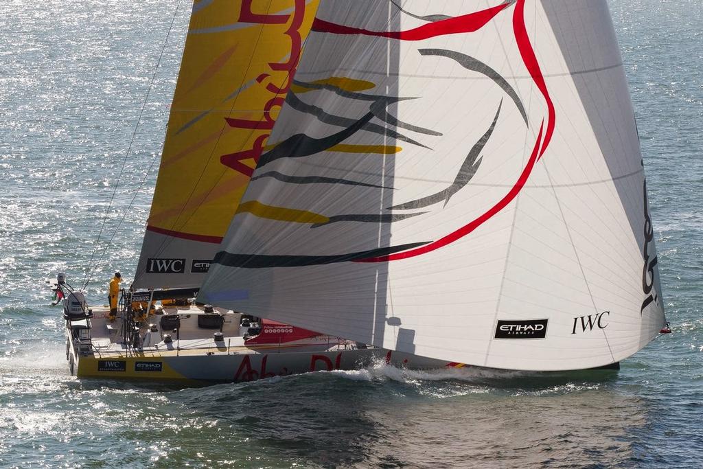 Abu Dahabi OR’s Azzam sailing in The Solent (England) photo copyright Ian Roman/Volvo Ocean Race http://www.volvooceanrace.com taken at  and featuring the  class