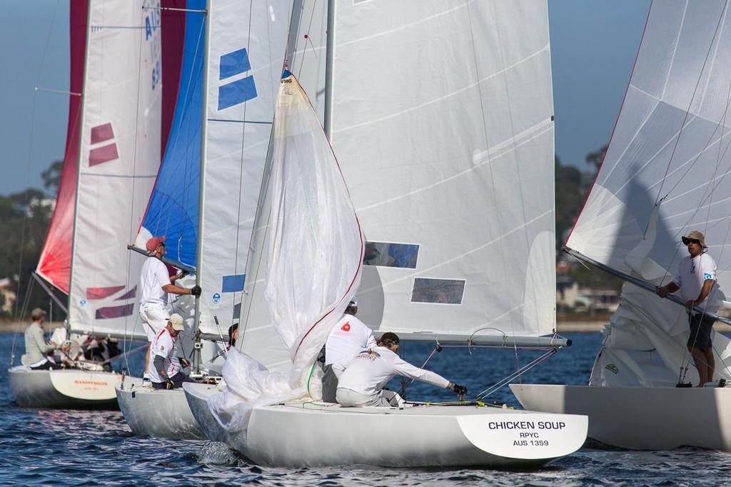 Getting one’s dose of….. Chicken Soup. - 2014 Etchells WA Championship © Kylie Wilson Positive Image - copyright http://www.positiveimage.com.au/etchells