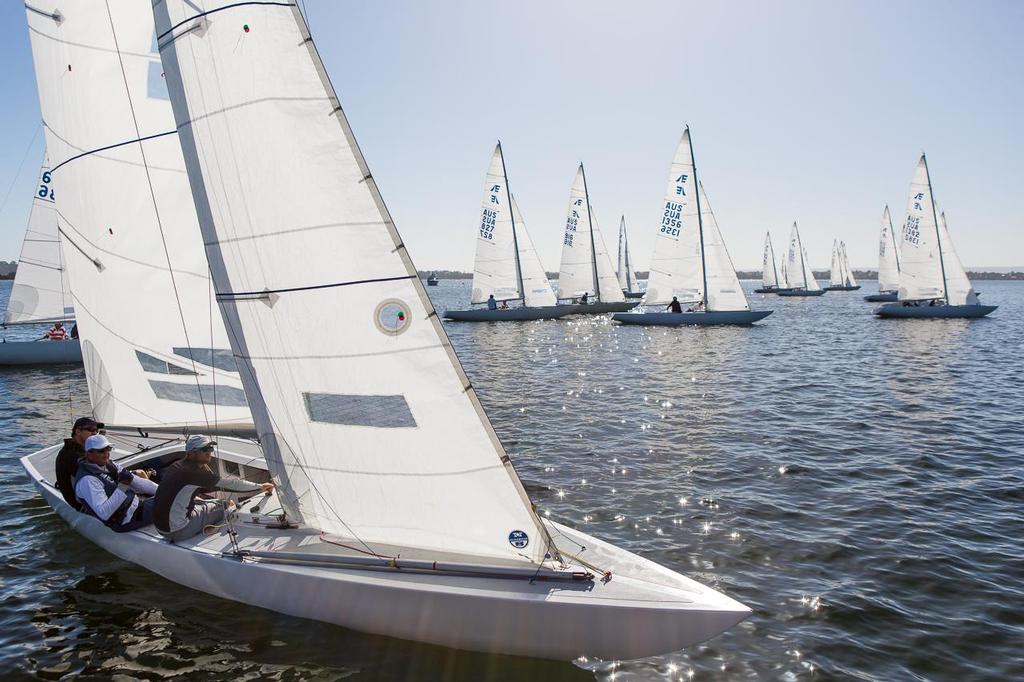 Start of Race Six, which would later be abandoned, with Chilly Bin cutting it fine at the boat end. - 2014 Etchells WA Championship photo copyright Kylie Wilson Positive Image - copyright http://www.positiveimage.com.au/etchells taken at  and featuring the  class