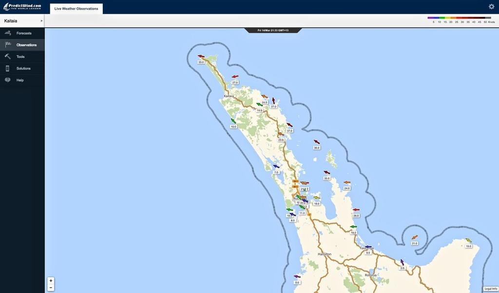 Realtime observations - PredictWind March 14-15, 2014 - Cyclone Lusi, 2200hrs - 140314 photo copyright PredictWind http://www.predictwind.com taken at  and featuring the  class