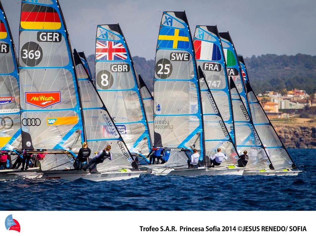 49erFX fleet - 45th Trofeo Princesa Sofia, ISAF Sailing World Cup Mallorca ©  Trofeo S.A.R. Princesa Sofia / Jesus Renedo http://www.trofeoprincesasofia.org/