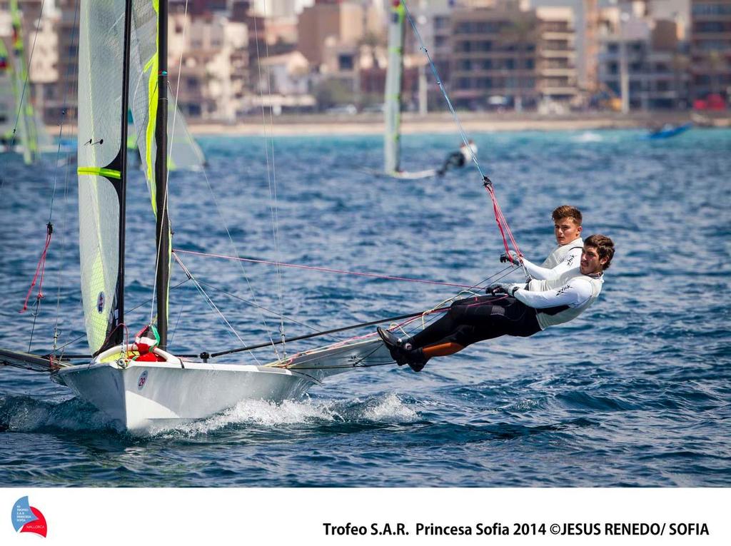 Diego BotÃ­n and Carlos Turrado (ESP, 49er) - 45th Trofeo Princesa Sofia, ISAF Sailing World Cup Mallorca ©  Trofeo S.A.R. Princesa Sofia / Jesus Renedo http://www.trofeoprincesasofia.org/