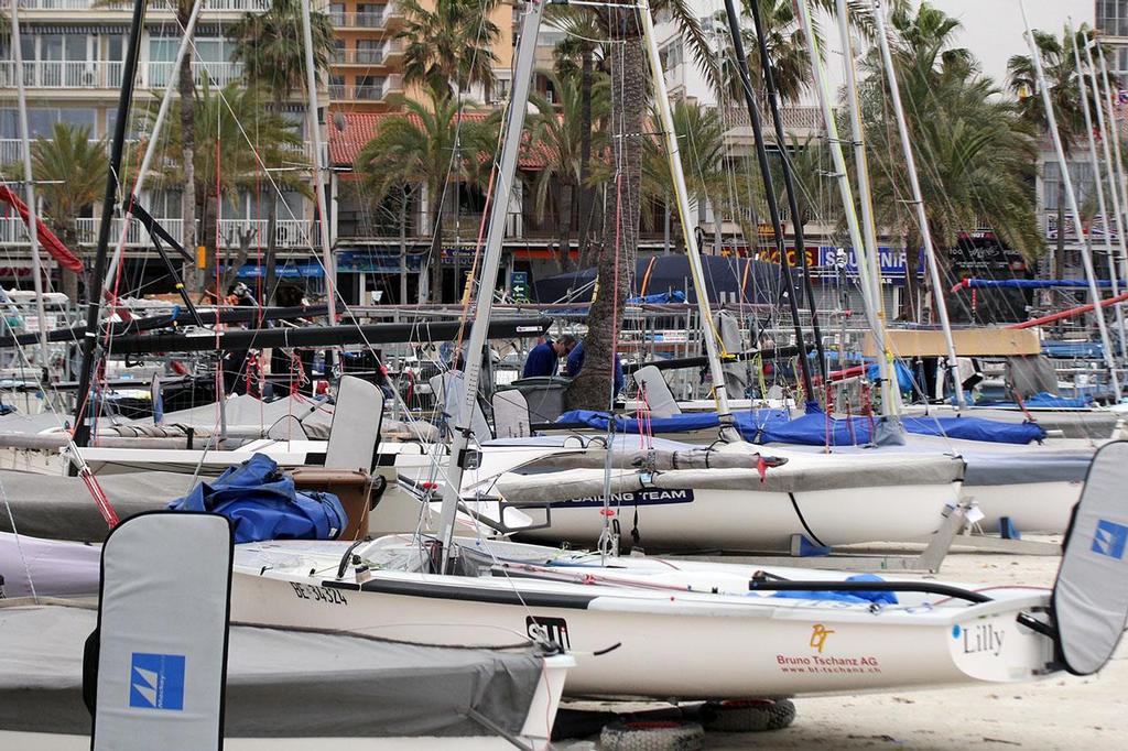 boat park pre ISAF Sailing World Cup Palma 2014 4 photo copyright Sail-World.com http://www.sail-world.com taken at  and featuring the  class