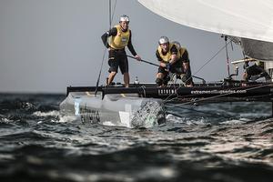 SAP Extreme Sailing Team grunt up as they muscle their Extreme 40 around the track - Extreme Sailing Series photo copyright Lloyd Images/Extreme Sailing Series taken at  and featuring the  class