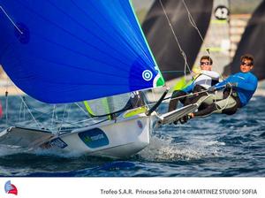 Carlos Robles Lorente and Dani Codina Serra 49er (ESP) - 2014 ISAF Sailing World Cup Mallorca photo copyright  Pedro Martinez/MartinezStudio/Sofia http://www.trofeoprincesasofia.org/ taken at  and featuring the  class