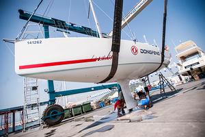 Academy Squad Sailors prepare the two Jeanneau SF3200's for the Hainan Regatta - Volvo Ocean Race photo copyright Dongfeng Race Team taken at  and featuring the  class