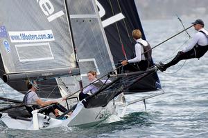 Fisher ad Paykel - 18ft Skiffs Queen of the Harbour Race photo copyright Australian 18 Footers League http://www.18footers.com.au taken at  and featuring the  class