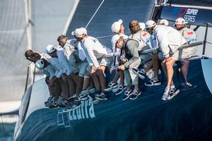 Whimsical breeze slows down Azzurra - 52 Super Series 2014 photo copyright Nico Martinez / 52 Super Series http://www.52superseries.com/ taken at  and featuring the  class