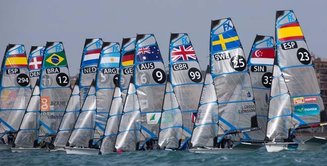 2014 ISAF Sailing World Cup Mallorca, day 5 - 49erFX fleet © Ocean Images