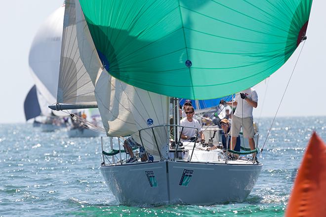 Mt Pleasant’s J/29 Mongo heads to the leeward mark with spinnaker flying on day 2 of  2014 Sperry Top-Sider Charleston Race Week. © Meredith Block/ Charleston Race Week http://www.charlestonraceweek.com/