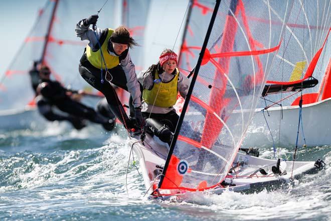 Ruth Allan and Alice Masterman,29er GBR 2291 - 2014 RYA Youth National Championships day 2 ©  Paul Wyeth / RYA http://www.rya.org.uk