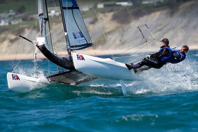 Sam Barker and Ross McFarlane,Spitfire,GBR 109 - 2014 RYA Youth National Championships day 2 ©  Paul Wyeth / RYA http://www.rya.org.uk