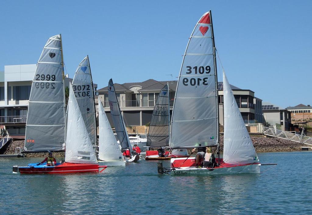 The race is on in the Copper Cove Marina - Copper Cove Marina Cherub Sprint Series © SA Cherubs