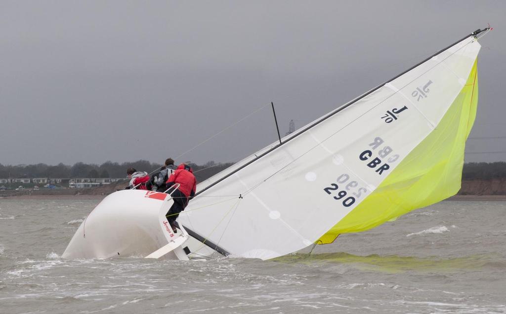 Jenga 8 won the first race in the J/70s - Brooks Macdonald Warsash Spring Series 2014 photo copyright Iain Mcluckie taken at  and featuring the  class