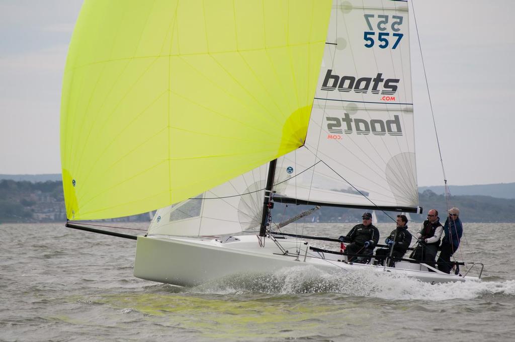 J/70 Boats.com (Ian Atkins) won five races over the weekend - Brooks Macdonald Warsash Spring Series 2014 photo copyright Iain Mcluckie taken at  and featuring the  class